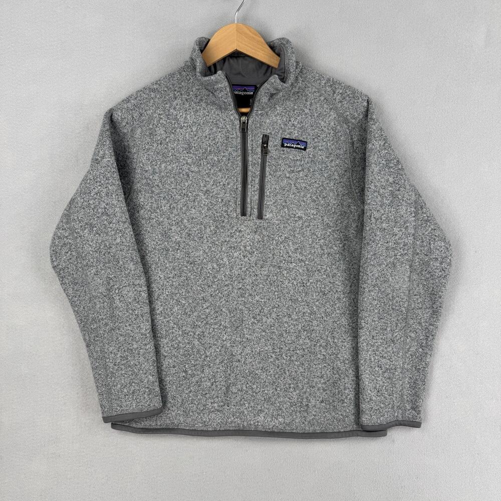 Patagonia Jacket Mens Medium Gray Better Sweater 1/4 Zip Fleece Pullover Outdoor